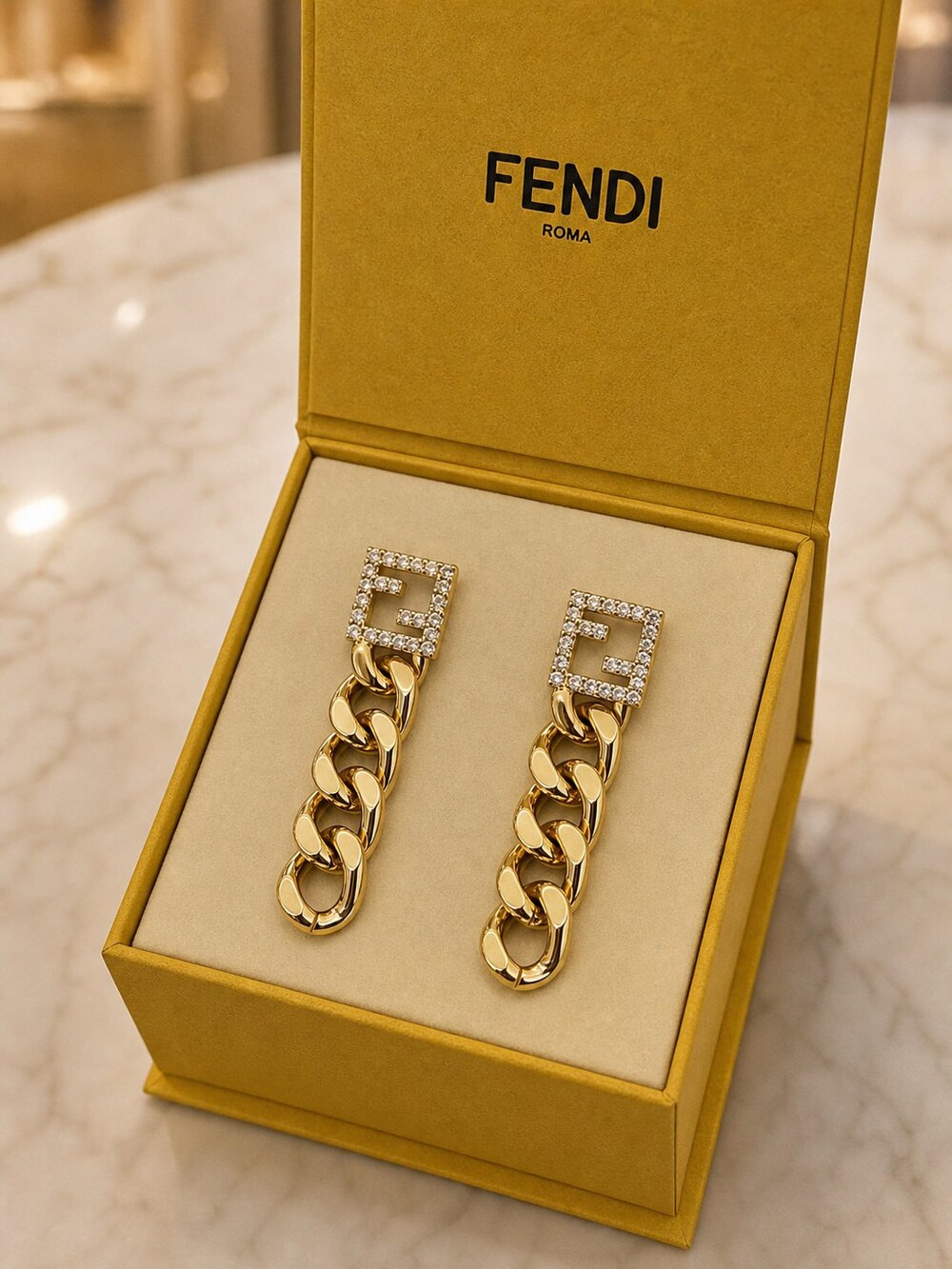Fendi Modern Designer Earrings Style 4 | New with Box